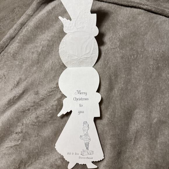 Vintage Hallmark Used Christmas Card Angel Holding Candle - Picture 3 of 6